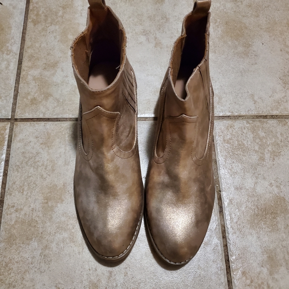 Gold booties